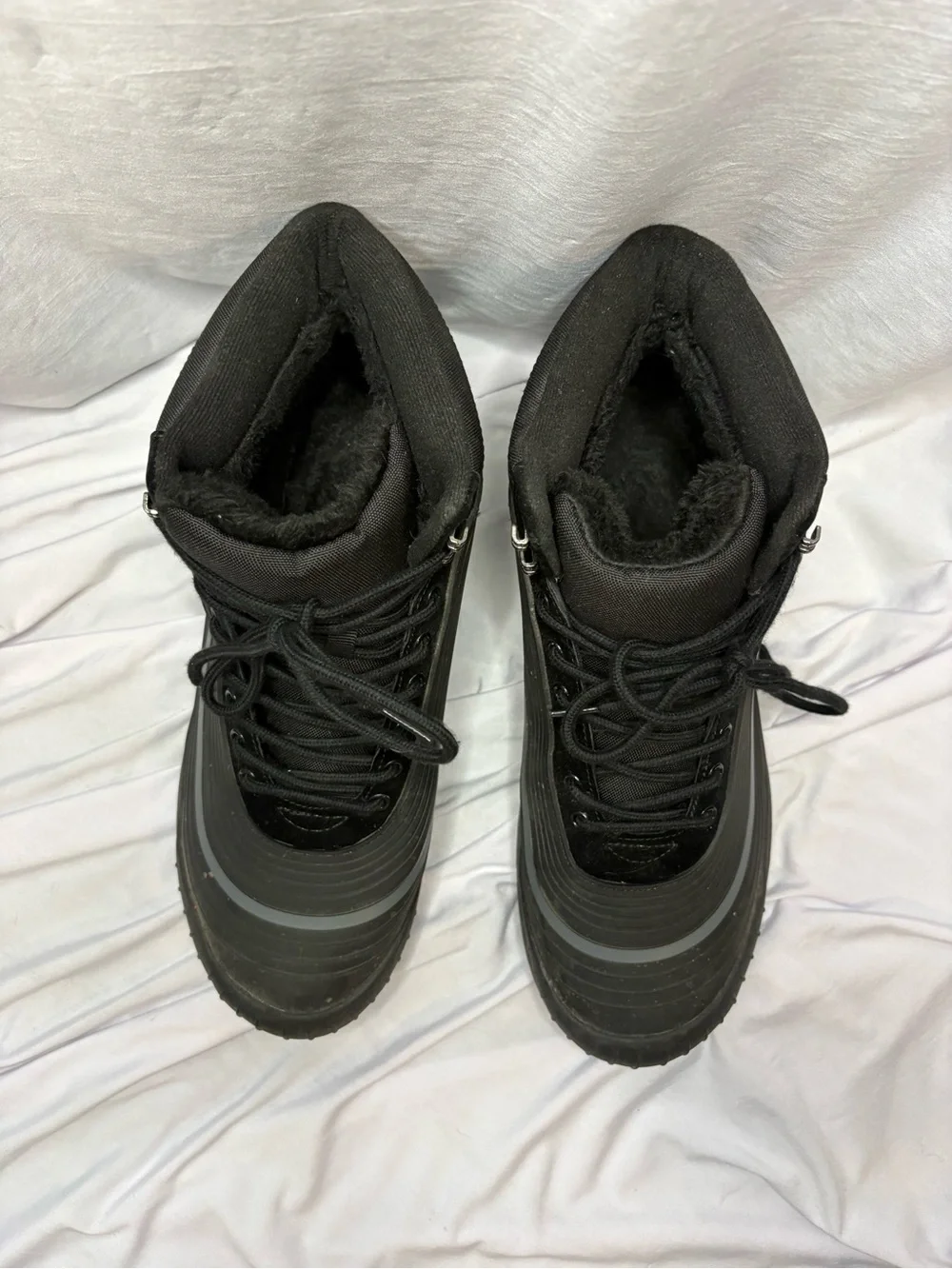 Men's Black High-Top Waterproof Lace-Up Boots
